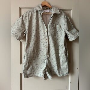 Mabel Oversized Green Floral Romper - Small